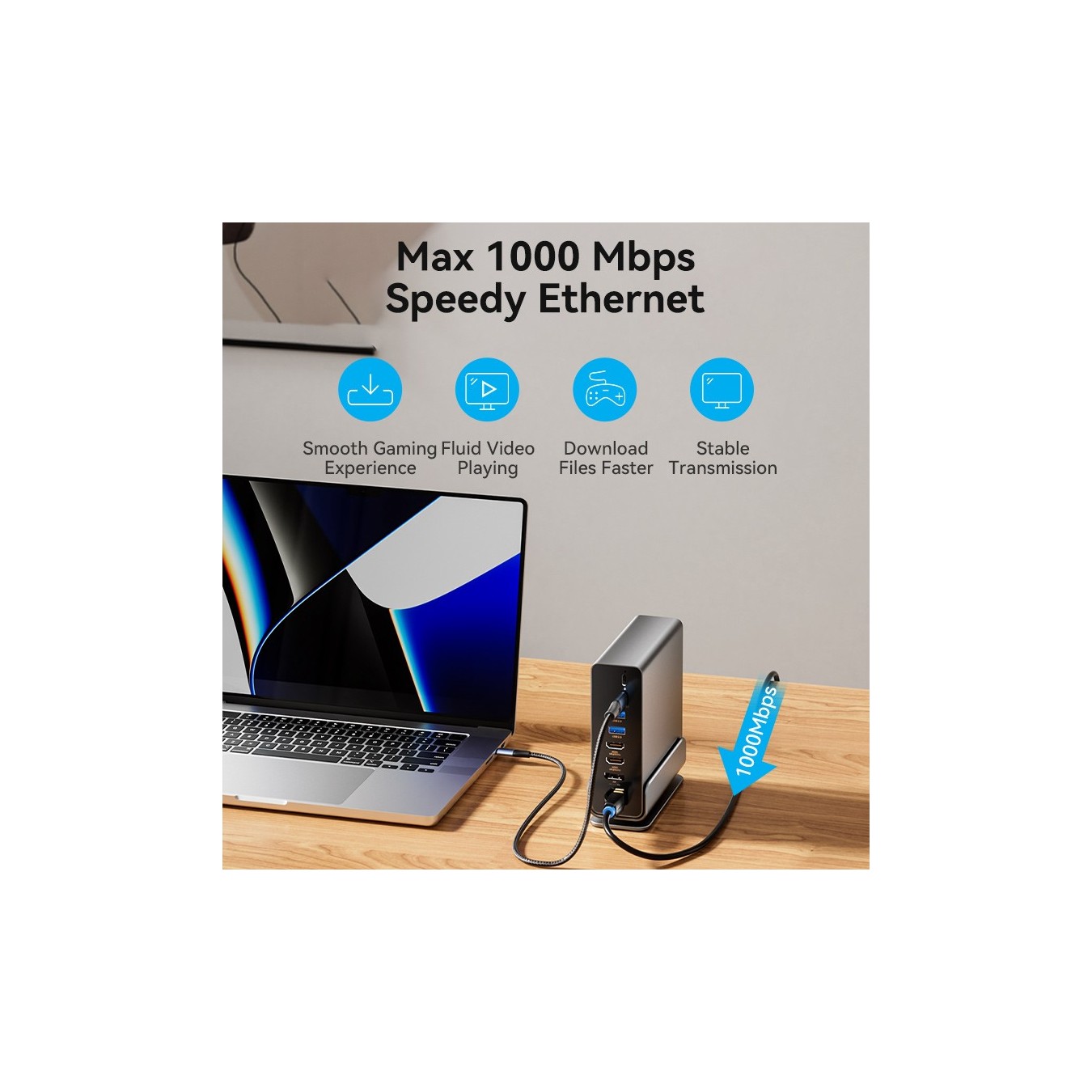 Vention TPUH0 USB-C Docking Station – 8xUSB 2xHDMI 100W PD | Armenius Store