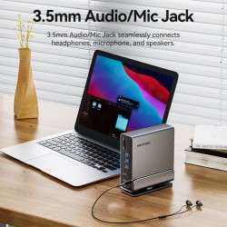 Vention TPUH0 USB-C 8xUSB 2xHDMI DP MST RJ45 SD 3.5mm PD100W Hub — Armenius Store Cyprus