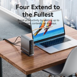 Vention TPUH0 USB-C 8xUSB 2xHDMI DP MST RJ45 SD 3.5mm PD100W Hub — Armenius Store Cyprus