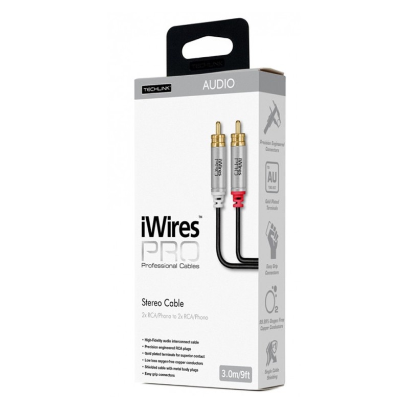 Buy Techlink iWiresPRO 2RCA to 2RCA Cable - 711033 - 3.0m in Cyprus, Nicosia, Limassol, Larnaka, Pafos