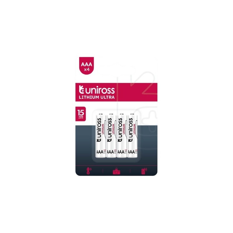 Buy Uniross Lithium AAA Ultra Batteries - 1250mAh (4pack) in Cyprus, Nicosia, Limassol, Larnaka, Pafos