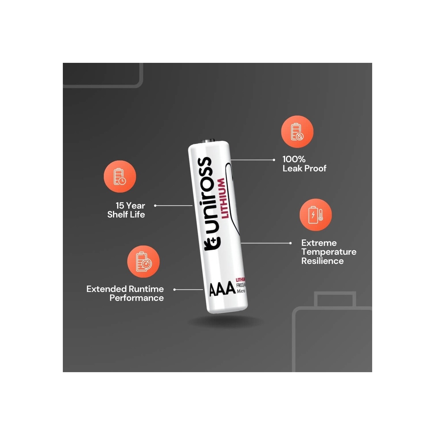 Uniross Lithium AAA Ultra Batteries - 1250mAh (4pack) — Buy in Cyprus with Fast Delivery