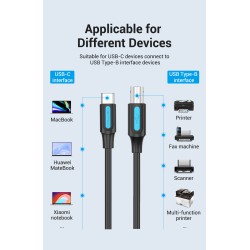 Buy Vention IT Cable USB-C 2.0 to USB-B Male for Printer - CQUBH - 2.0m in Cyprus, Nicosia, Limassol, Larnaka, Pafos