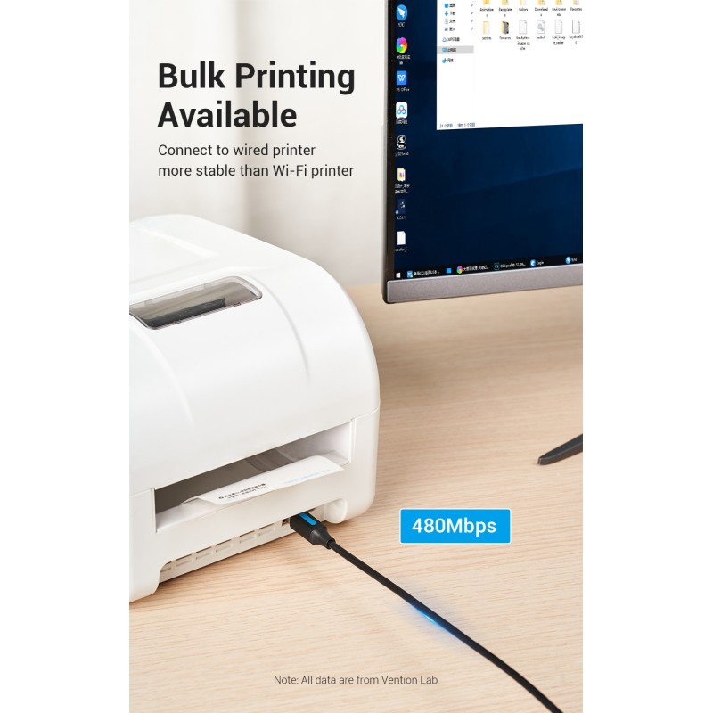 Buy Vention IT Cable USB-C 2.0 to USB-B Male for Printer - CQUBH - 2.0m in Cyprus, Nicosia, Limassol, Larnaka, Pafos