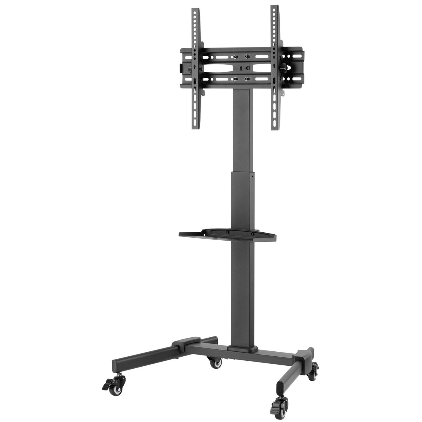 AV:Link TV Trolley - 129.204UK - Height Adjustable TV Trolley with Media Shelf up to 1.31m 40x40 & 35kg max