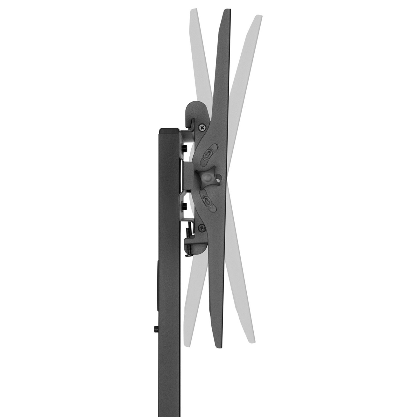 AV:Link TV Trolley - 129.204UK - Height Adjustable TV Trolley with Media Shelf up to 1.31m 40x40 & 35kg max