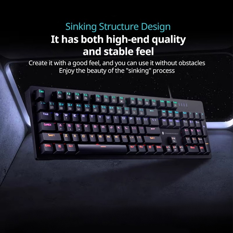 Thunderobot K104 Wired Mechanical Keyboard 104-Key Blue Switch RGB (Boxed) — Buy in Cyprus with Fast Delivery