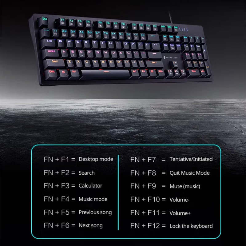 Buy Thunderobot Wired Mechanical Keyboard - K104 - Blue switch Black in Cyprus, Nicosia, Limassol, Larnaka, Pafos