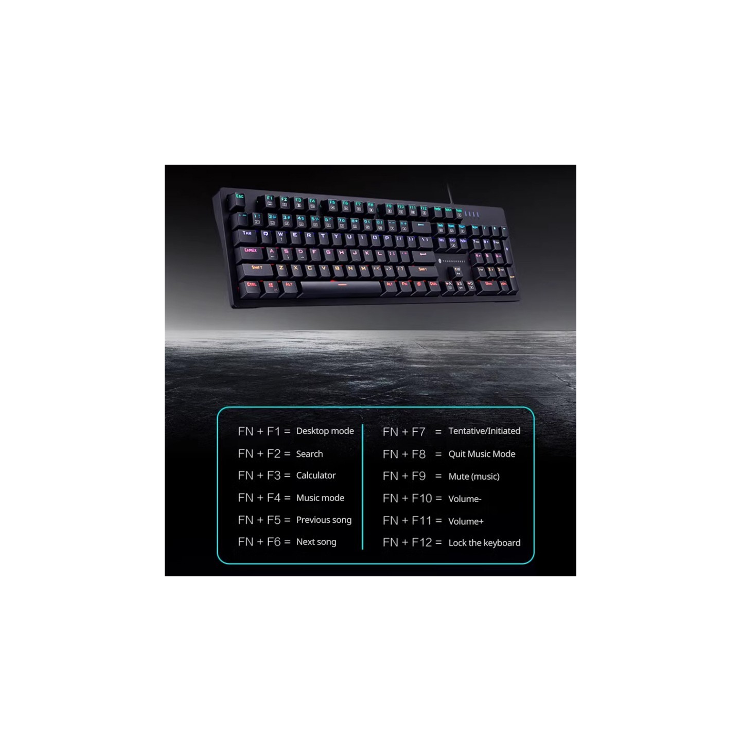 Thunderobot K104 Wired Mechanical Keyboard 104-Key Blue Switch RGB (Boxed) — Buy in Cyprus with Fast Delivery