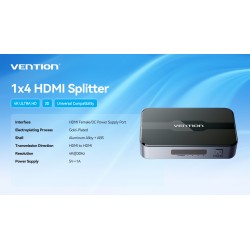 Buy Vention HDMI Splitter - A12B0-EU - 4-Port 4K in Cyprus, Nicosia, Limassol, Larnaka, Pafos