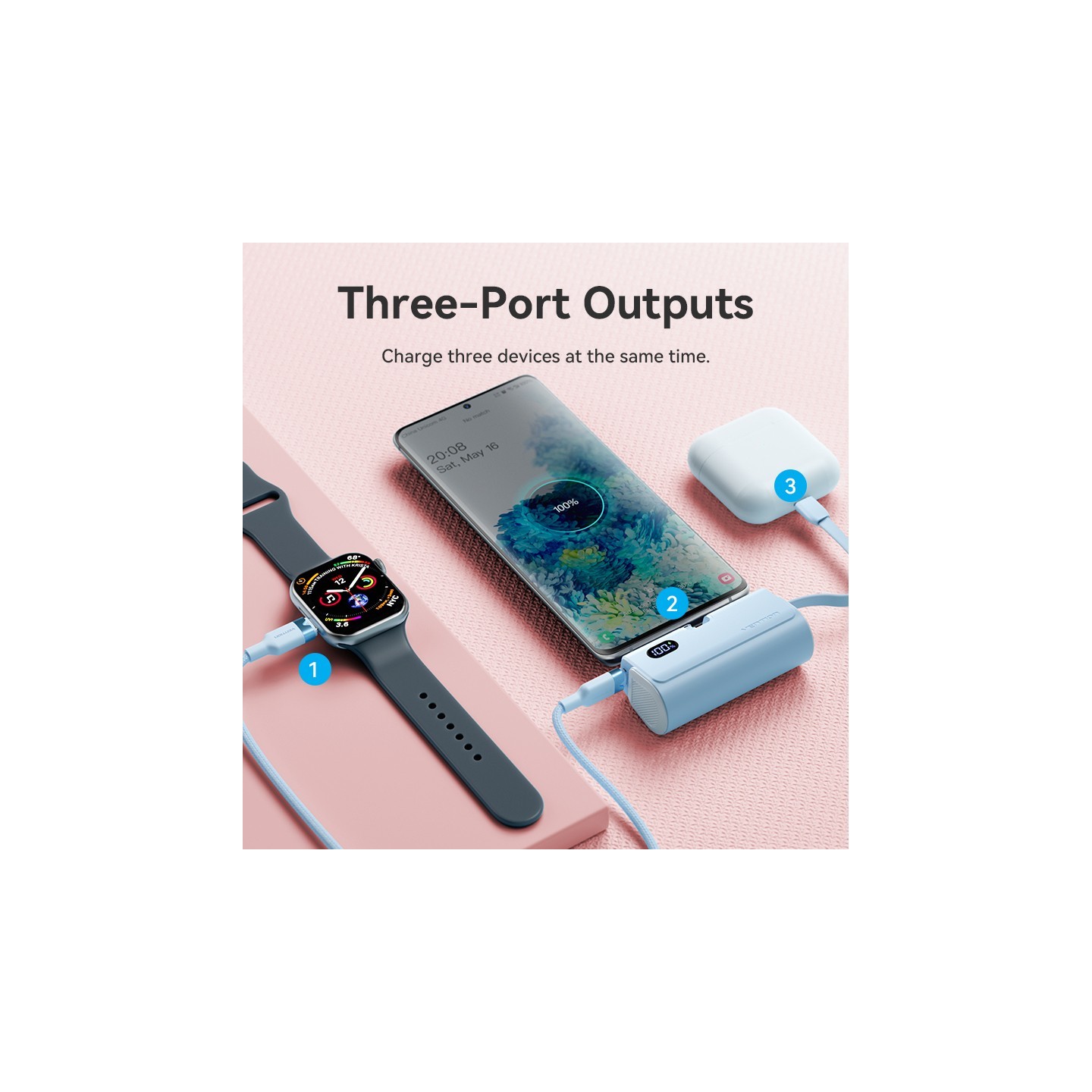 Vention Powerbank - FHQB0 - 4800mAh 22.5W Foldable USB-C Black — Buy in Cyprus with Fast Delivery