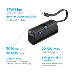 Vention Powerbank - FHQB0 - 4800mAh 22.5W Foldable USB-C Black — Buy in Cyprus with Fast Delivery