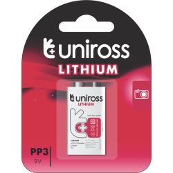 Buy Uniross Lithium 9V Battery - MN1604 - PP3, 6AM6, 6LR61, 6LF22 in Cyprus, Nicosia, Limassol, Larnaka, Pafos
