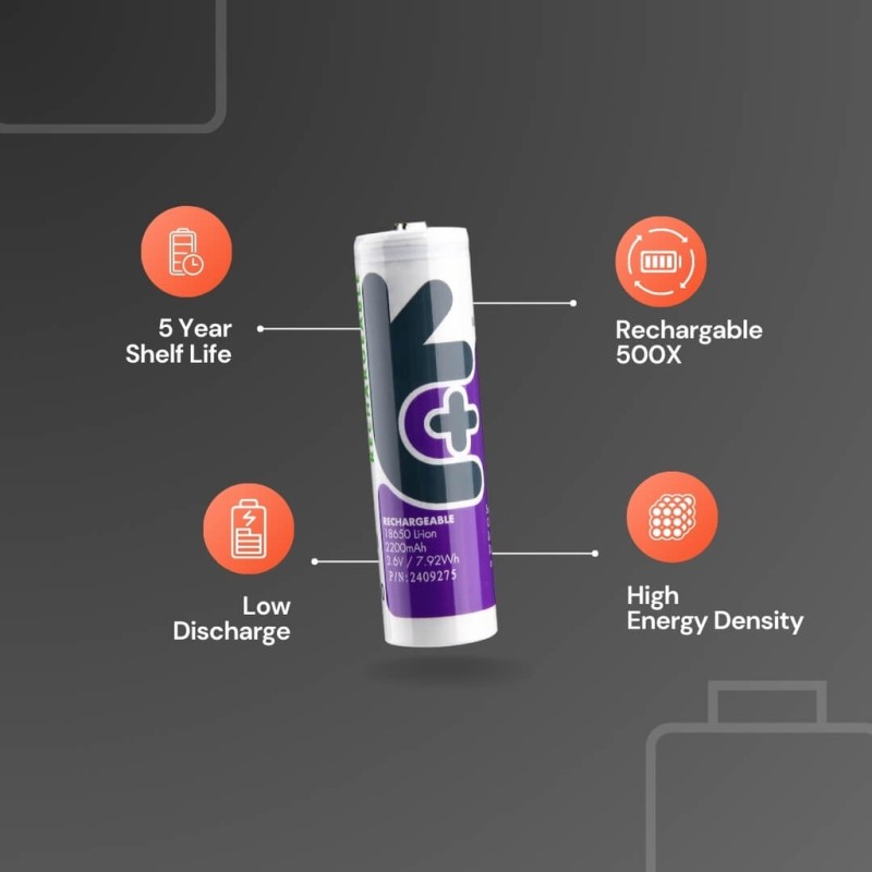 Buy Uniross 18650 Lithium Battery - U1BT1822 - Rechargeable 18650 Lithium Batter... in Cyprus, Nicosia, Limassol, Larnaka, Pafos