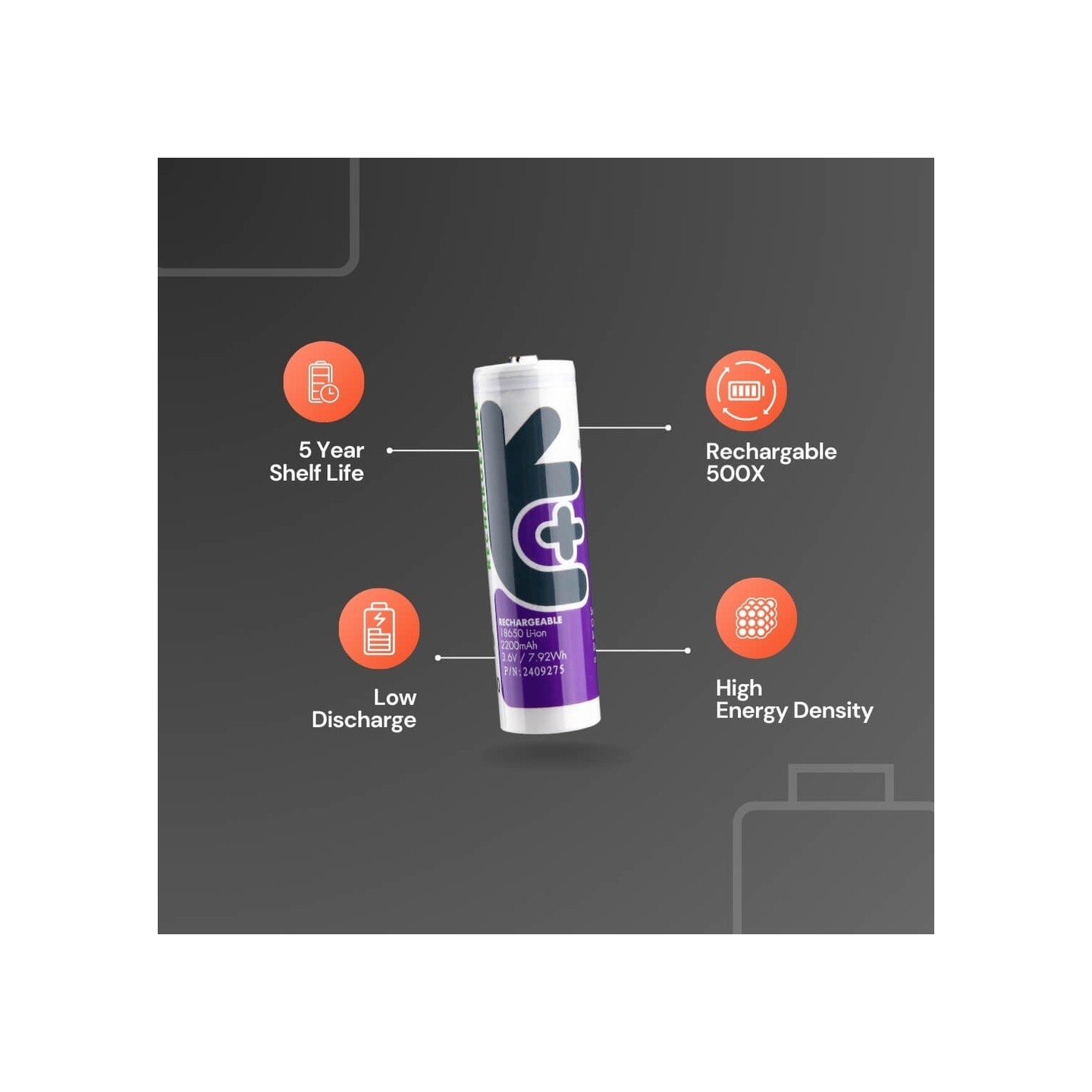 Uniross 18650 Lithium Battery - U1BT1822 - Rechargeable 18650 Lithium Battery 2200mAh — Buy in Cyprus with Fast Delivery