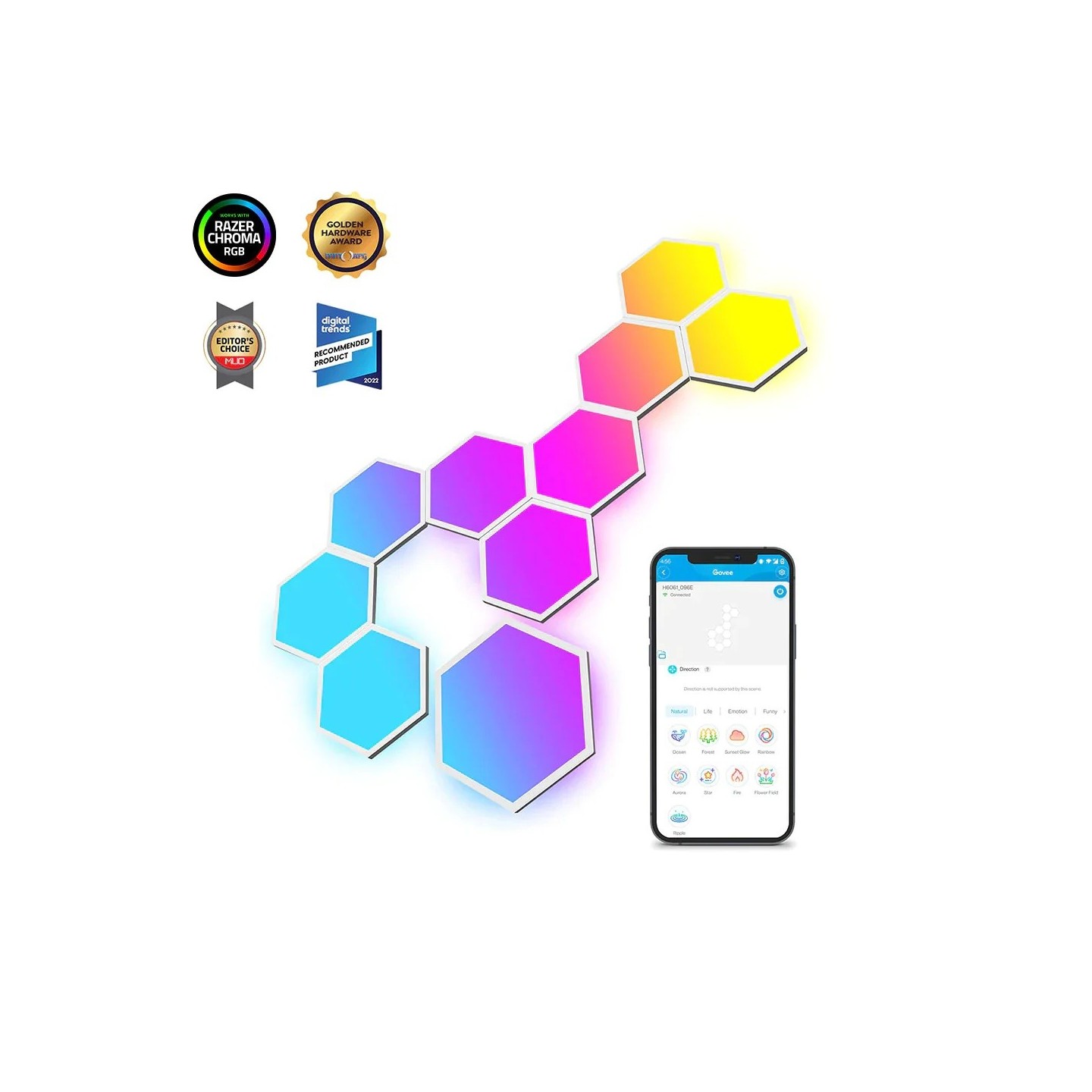 Govee Glide Hexa Light Panels - B6061 - 10pcs — Buy in Cyprus with Fast Delivery