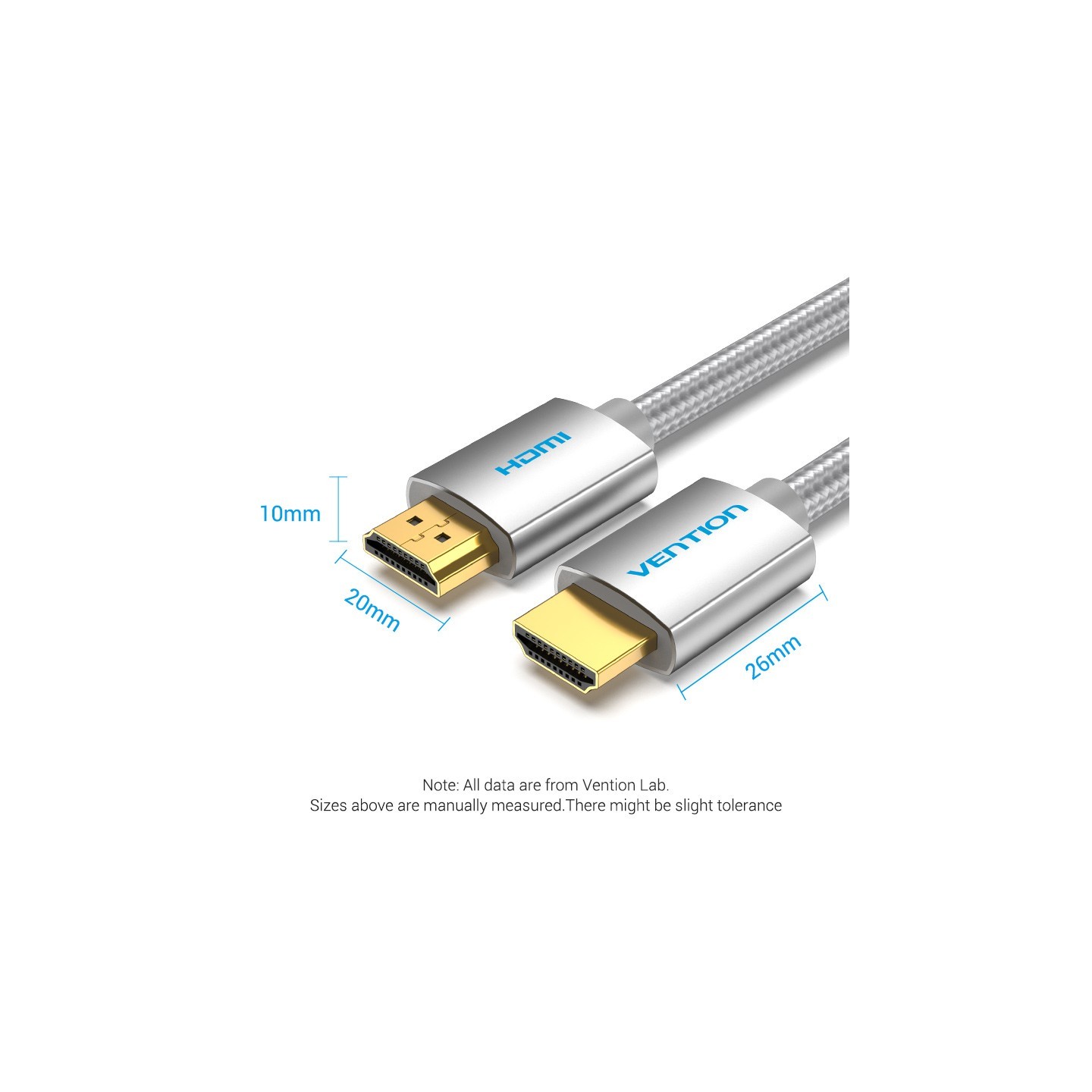 Vention HDMI Cable - AABIH - HDMI Cable 2.0 4K60Hz Braided 2.0m Silver — Buy in Cyprus with Fast Delivery