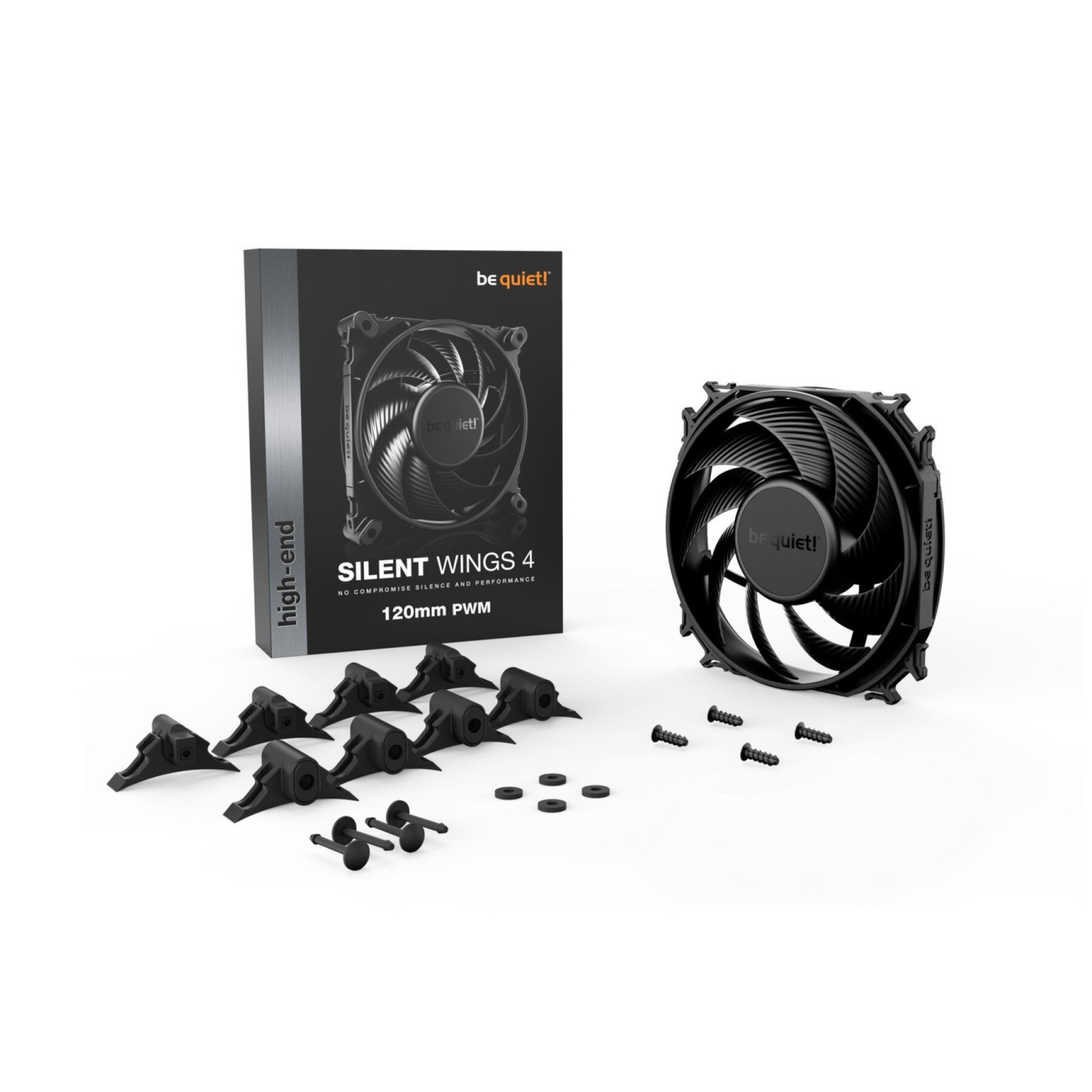 be quiet! SilentWings 4 120mm PWM Case Fan - Black, 1600 RPM, 4-pin PWM, FDB — Buy in Cyprus with Fast Delivery
