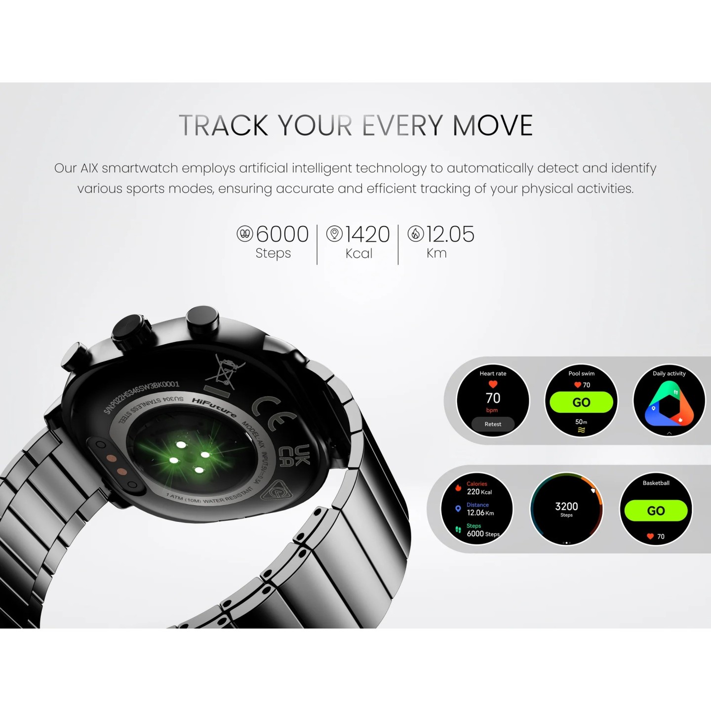 HiFuture SmartWatch - AIX - Black — Buy in Cyprus with Fast Delivery