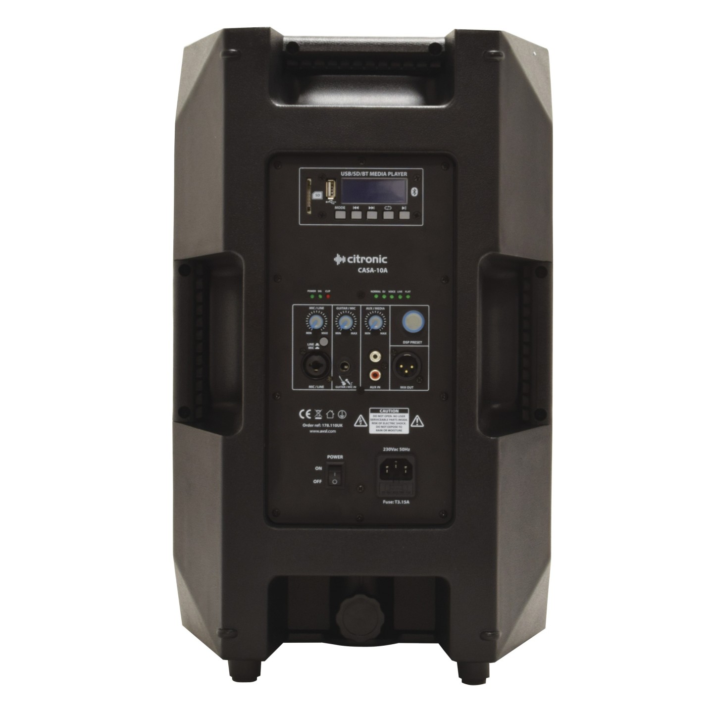 Citronic - CASA-10A - Active 10' Speaker DSP USB & Bluetooth 178.110UK — Buy in Cyprus with Fast Delivery