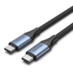 Vention TAVHF USB-C 4.0 M-M 1.0m Braided Aluminium Gray (Boxed) — Buy in Cyprus with Fast Delivery