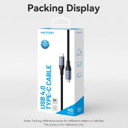 Buy Vention IT Cable - TAVHF - USB-C 4.0 M-M 1.0m Braided Aluminium Gray in Cyprus, Nicosia, Limassol, Larnaka, Pafos