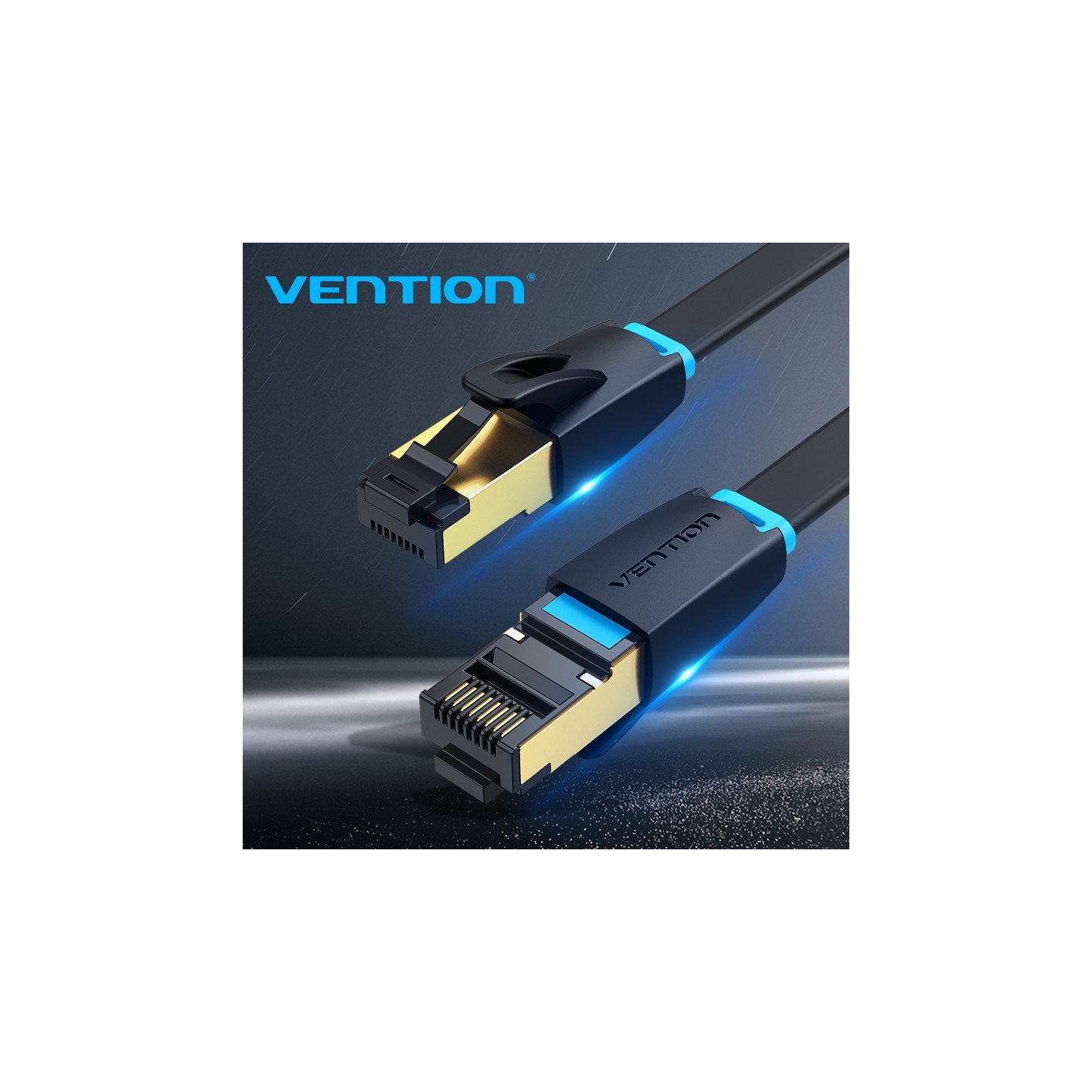 Vention Network Cable - IKCBJ - Cat8 SFTP Flat 5.0m Black — Buy in Cyprus with Fast Delivery