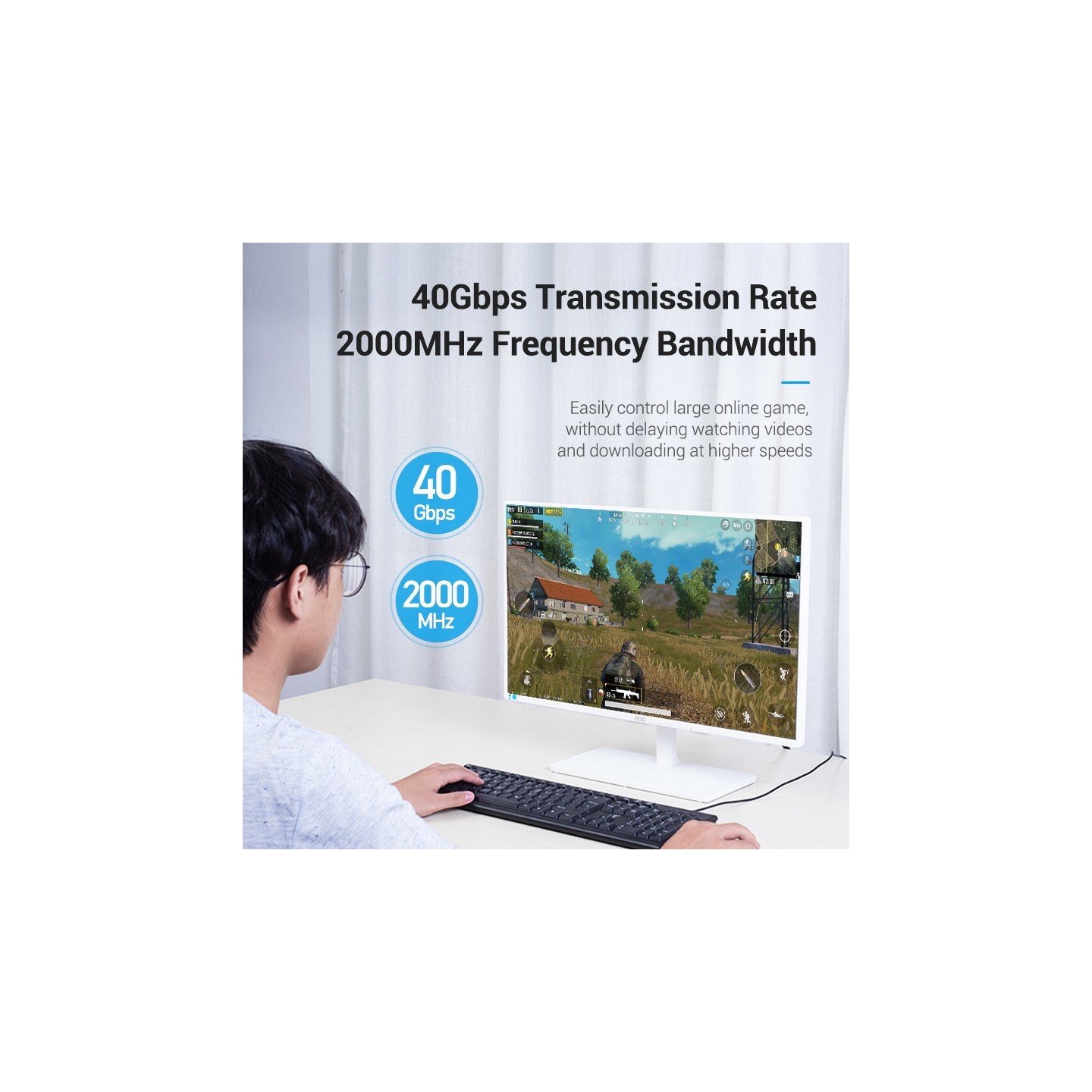 Vention Network Cable - IKCBJ - Cat8 SFTP Flat 5.0m Black — Buy in Cyprus with Fast Delivery