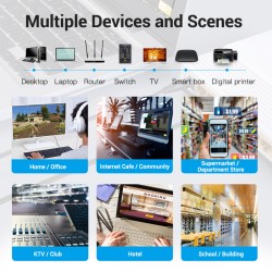 Buy Vention Network Cable - IKCBJ - Cat8 SFTP Flat 5.0m Black in Cyprus, Nicosia, Limassol, Larnaka, Pafos