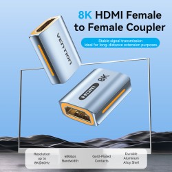 Buy Vention HDMI Coupler - AIUH0 - Female-Female v2.1 8K Metal in Cyprus, Nicosia, Limassol, Larnaka, Pafos