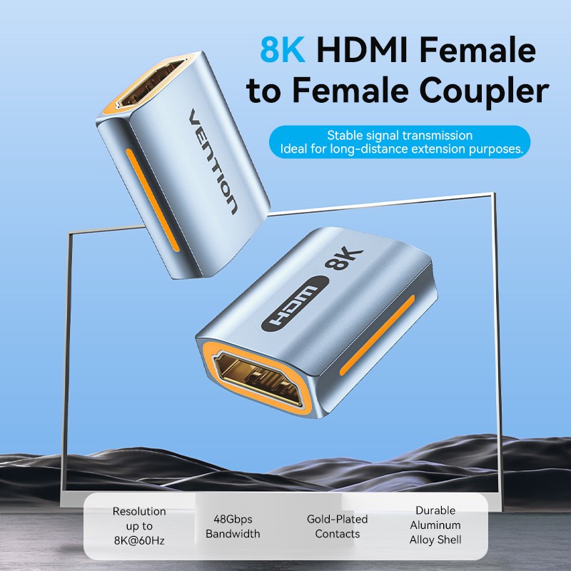 Buy Vention HDMI Coupler - AIUH0 - Female-Female v2.1 8K Metal in Cyprus, Nicosia, Limassol, Larnaka, Pafos