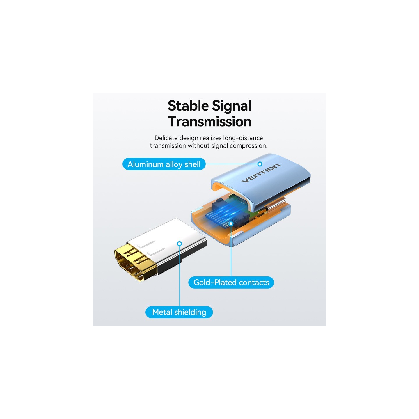 Vention HDMI Coupler - AIUH0 - Female-Female v2.1 8K Metal — Buy in Cyprus with Fast Delivery