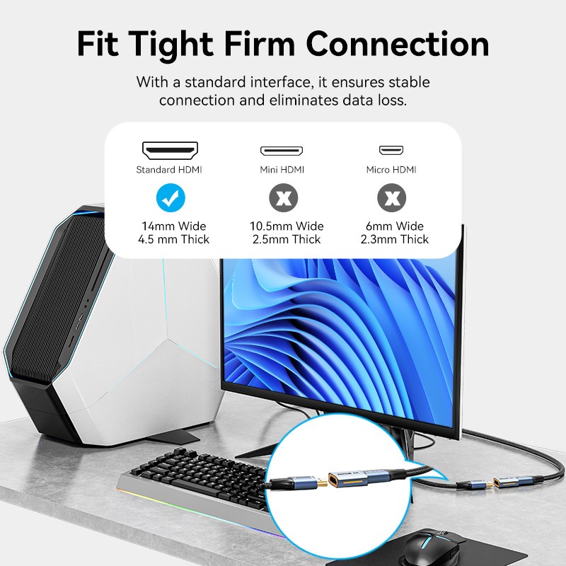 Buy Vention HDMI Coupler - AIUH0 - Female-Female v2.1 8K Metal in Cyprus, Nicosia, Limassol, Larnaka, Pafos