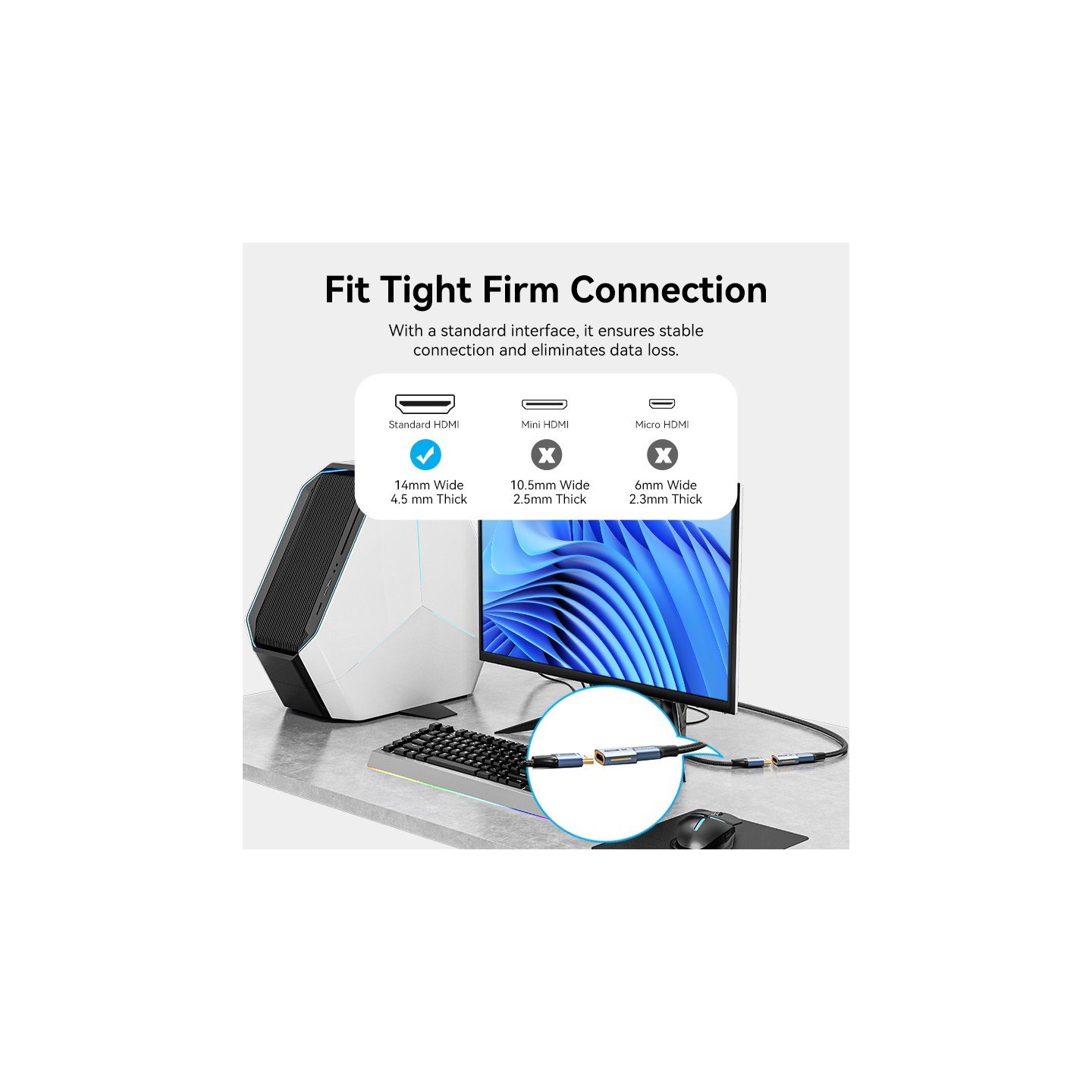 Vention HDMI Coupler - AIUH0 - Female-Female v2.1 8K Metal — Buy in Cyprus with Fast Delivery