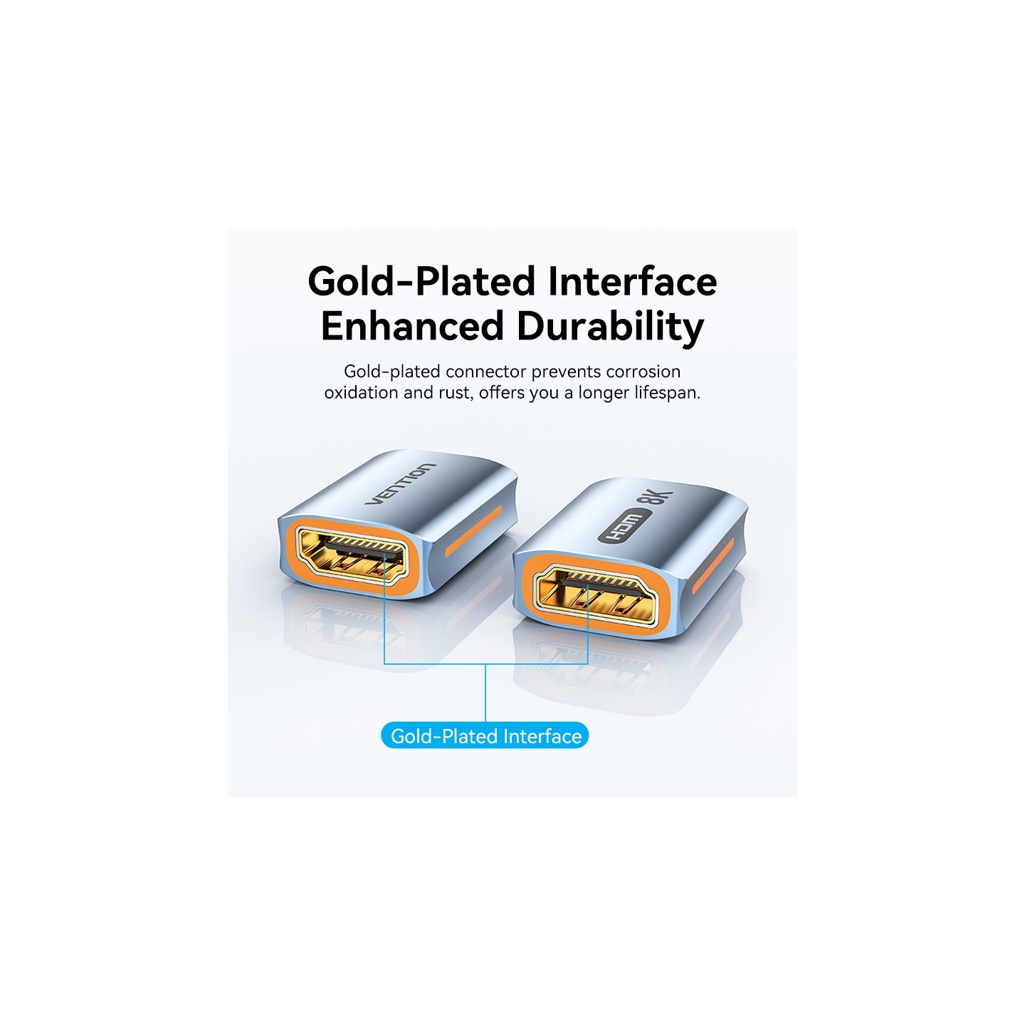 Vention HDMI Coupler - AIUH0 - Female-Female v2.1 8K Metal — Buy in Cyprus with Fast Delivery