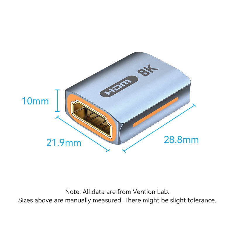 Buy Vention HDMI Coupler - AIUH0 - Female-Female v2.1 8K Metal in Cyprus, Nicosia, Limassol, Larnaka, Pafos