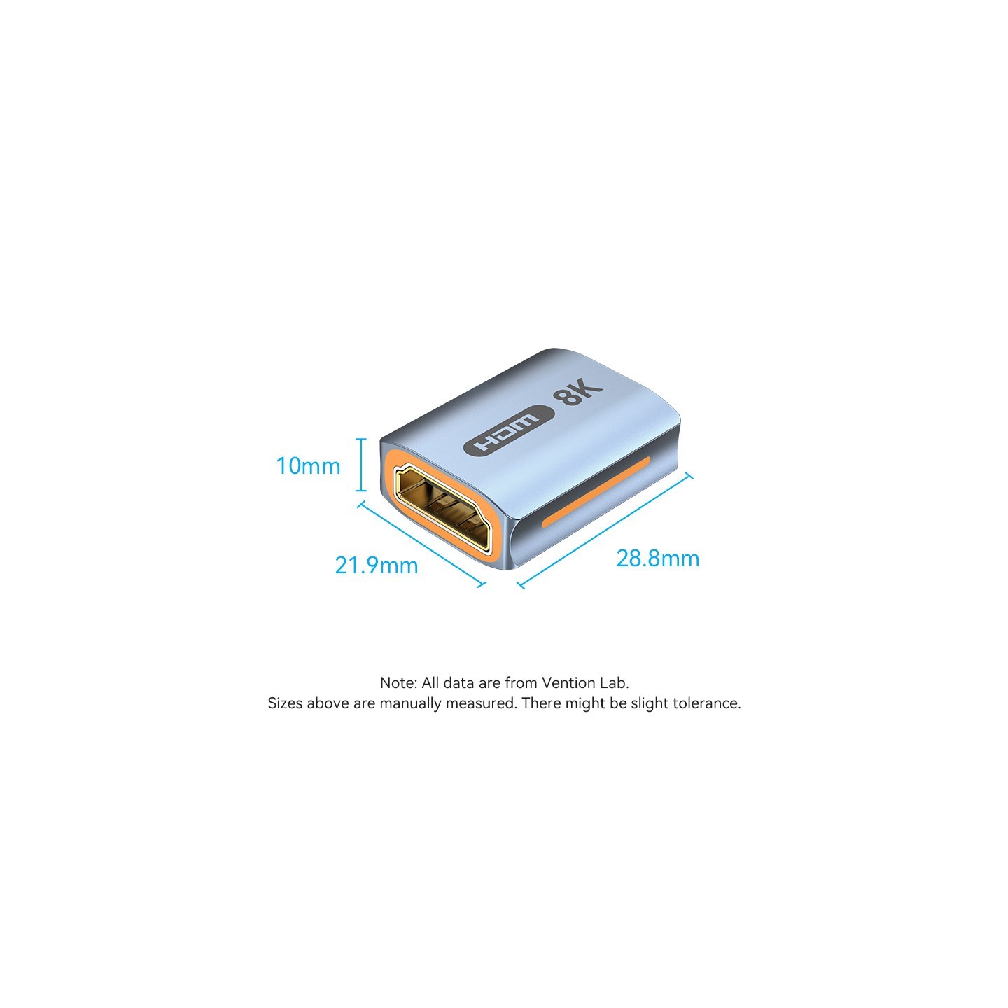 Vention HDMI Coupler - AIUH0 - Female-Female v2.1 8K Metal — Buy in Cyprus with Fast Delivery