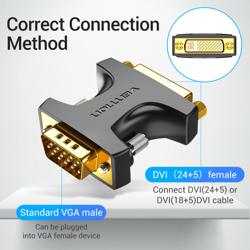 Buy Vention VGA Adaptor Male to DVI Female - DDDB0 - 24+5 in Cyprus, Nicosia, Limassol, Larnaka, Pafos