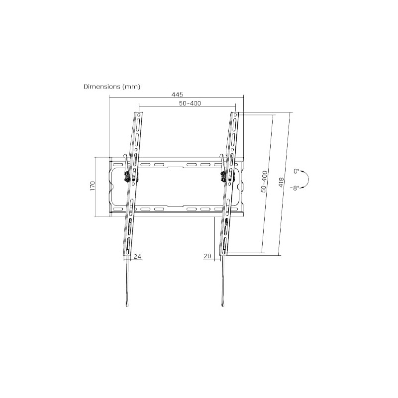 Buy Brateck TV Mount - KL32-44T - 40x40 Tilt 45kg in Cyprus, Nicosia, Limassol, Larnaka, Pafos