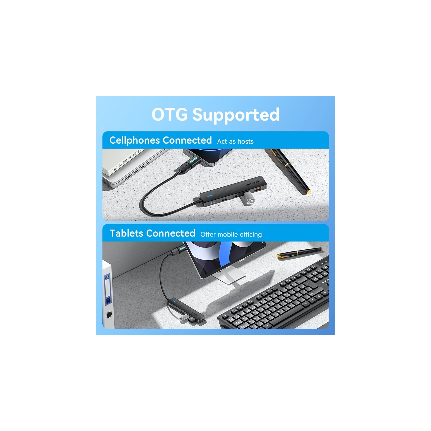 Vention CHSBB USB 3.2 Gen2 Hub 10Gbps 2xA 2xC + Power Port — Armenius Store Cyprus