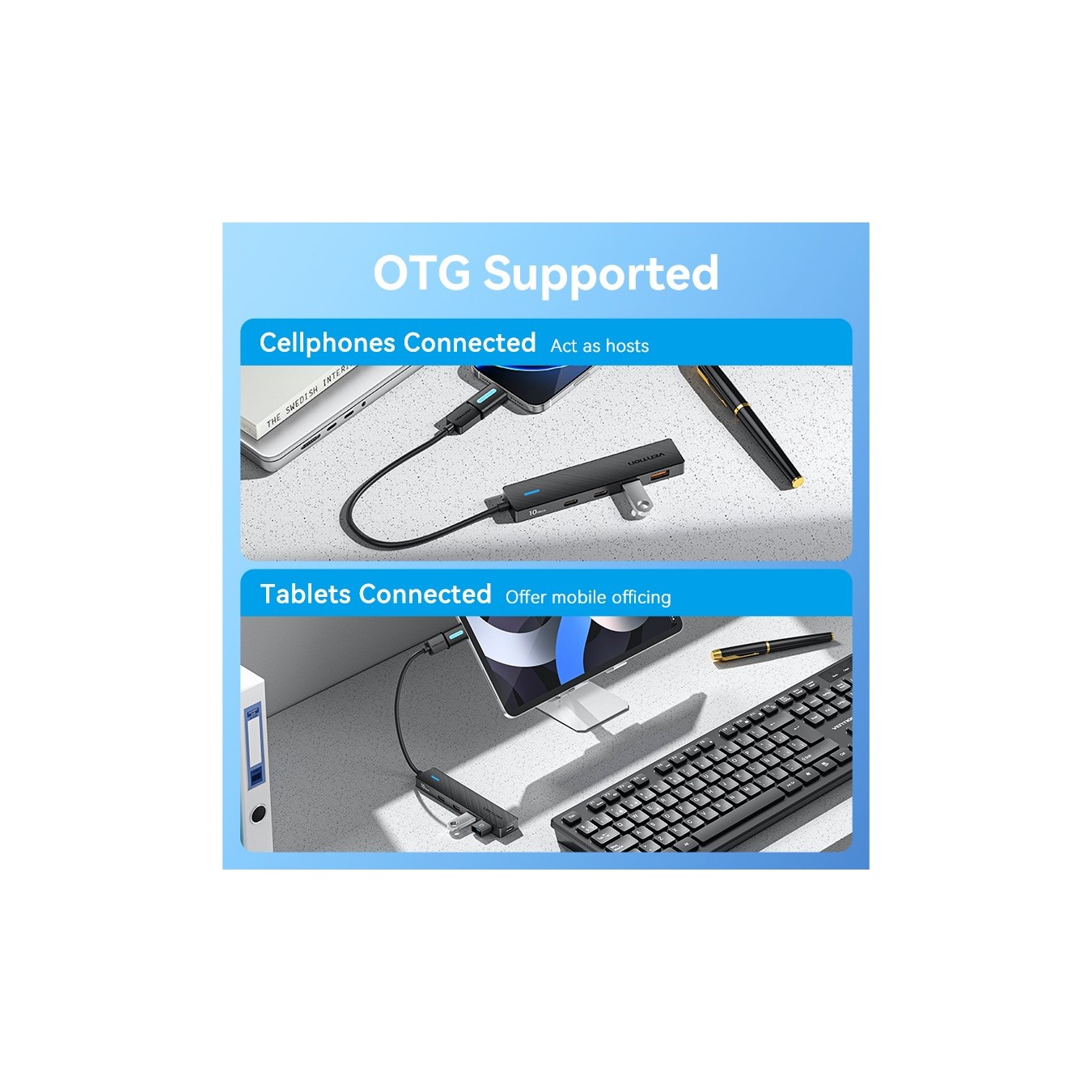 Vention CHSBB 5-in-1 USB Hub – 10Gbps 2x USB-A 2x USB-C | Armenius Store
