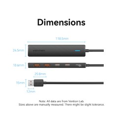 Vention CHSBB USB 3.2 Gen2 Hub 10Gbps 2xA 2xC + Power Port — Armenius Store Cyprus