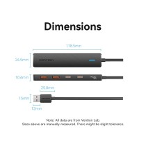 Vention CHSBB 5-in-1 USB Hub – 10Gbps 2x USB-A 2x USB-C | Armenius Store