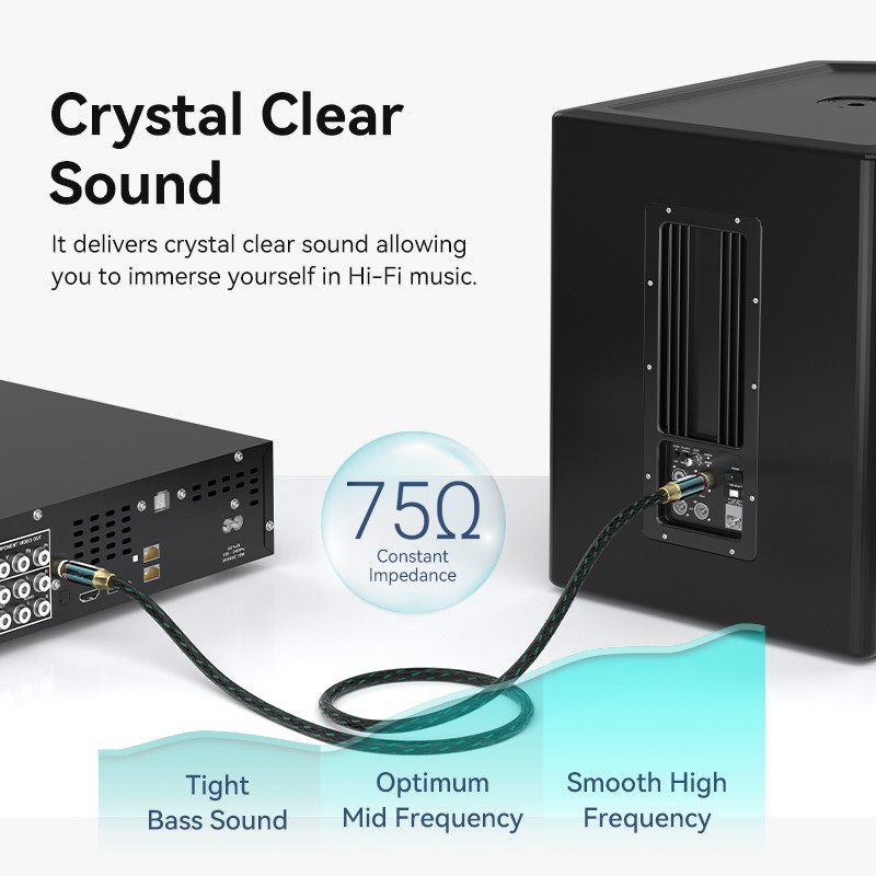 Buy Vention AUDIO Digital Coaxial RCA Cable - BCTGJ - 5.0m in Cyprus, Nicosia, Limassol, Larnaka, Pafos