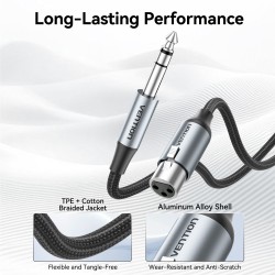 Buy Vention Audio Cable - BKGHF - 6.3mm to XLR M-F Cable Braided-Metal 1.0m in Cyprus, Nicosia, Limassol, Larnaka, Pafos