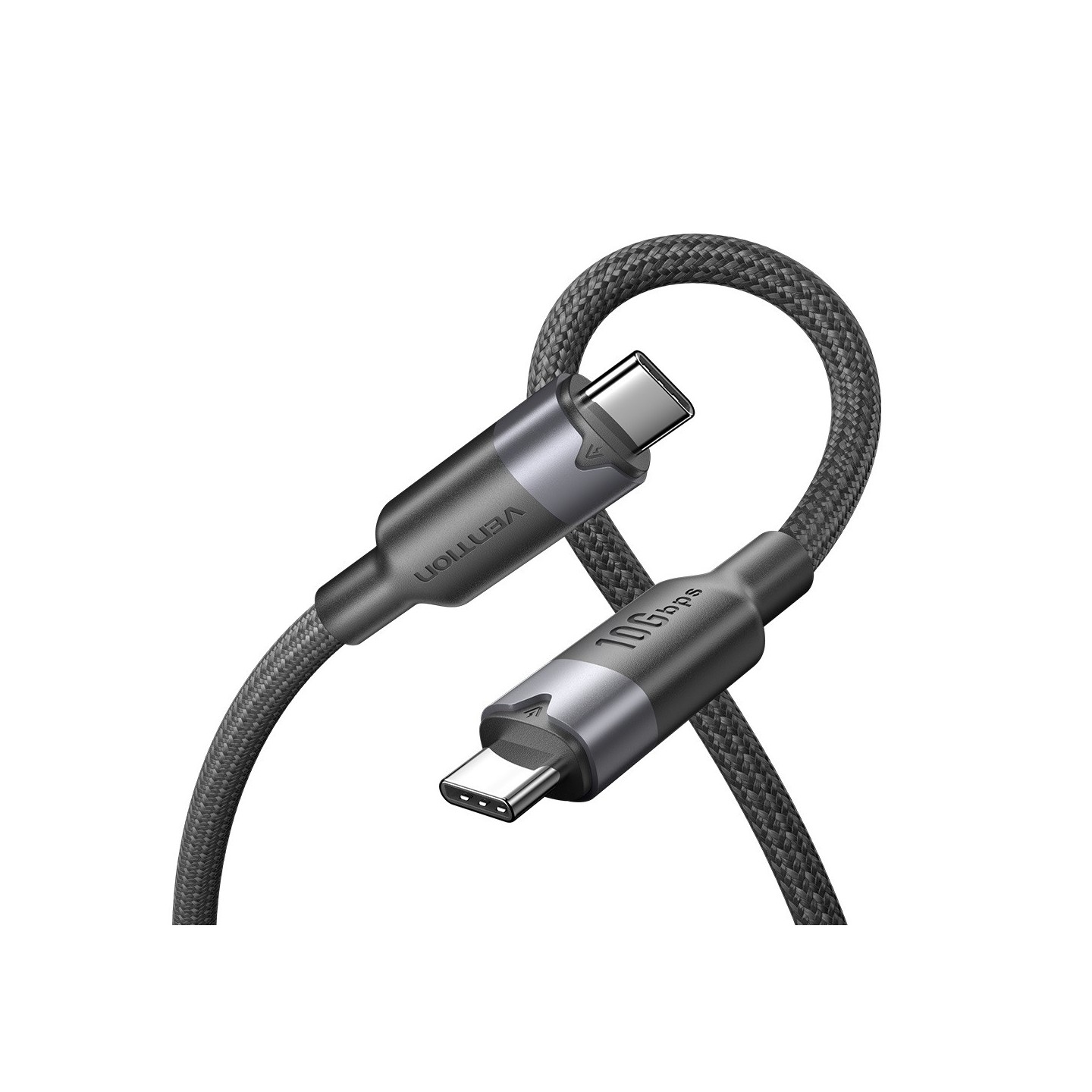 Vention IT Cable - TRGBF - USB-C 3.2 Gen2 M-M 1.0m Braided Aluminum Black — Buy in Cyprus with Fast Delivery