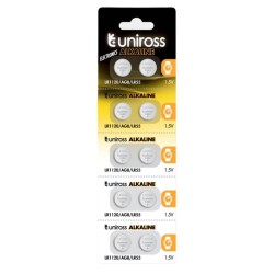 Buy Uniross Alkaline-Coin Battery - LR1120 - AG8 LR55 Battery (10-pack) in Cyprus, Nicosia, Limassol, Larnaka, Pafos