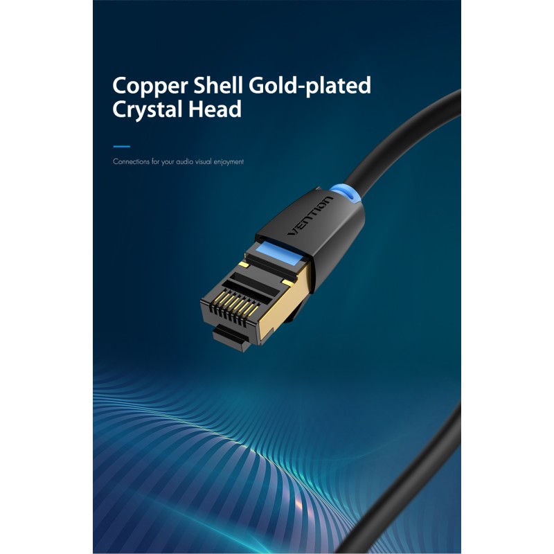 Buy Vention Network Cable - IKABJ - CAT8 SFTP 5.0m Black in Cyprus, Nicosia, Limassol, Larnaka, Pafos