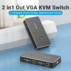 Buy Vention KVM VGA Switch - DBEB0 - 2-Port 4K in Cyprus, Nicosia, Limassol, Larnaka, Pafos