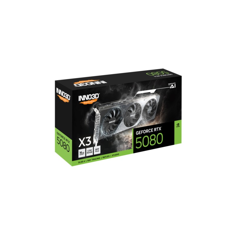 INNO3D GeForce RTX 5080 X3 16GB GDDR7 2617 MHz Triple-Fan (Boxed) — Buy in Cyprus with Fast Delivery